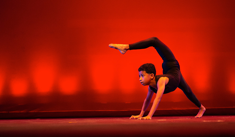 A young dancer participates in Young Talent Big Dreams. 